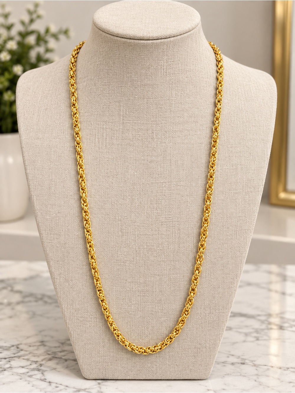 Givenchy Vintage Byzantine Long Gold Rope Chain Necklace